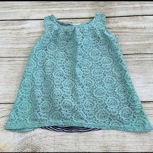 Jenna and Jessie Mint Lace Sleeveless Lace Overlay